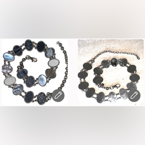 CONCHO BELT Reversible: Silver or animal-print embossed leather. OSFM VTG - Picture 4 of 17